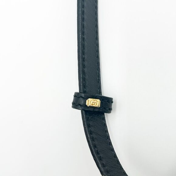 Gucci GG Black Leather Crossbody Shoulder Bag Purse Monogram - Picture 7 of 14